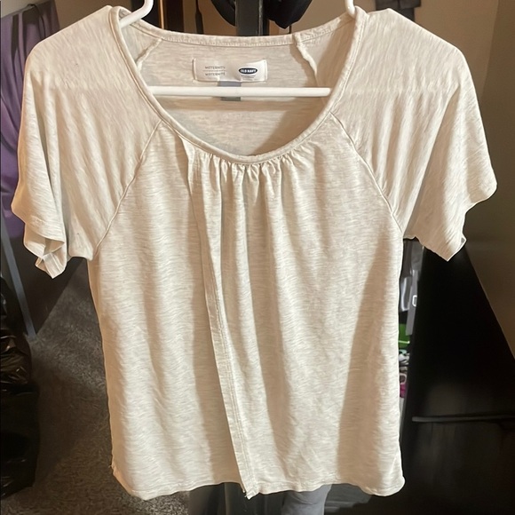 Old Navy Tops - Old Navy Maternity Light Cream Short Sleeve Top